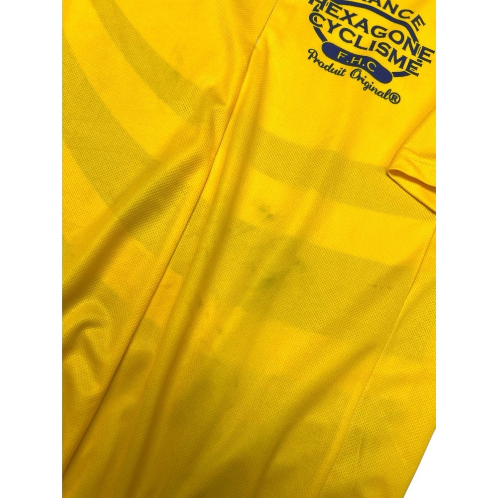 Yellow France Hexagon Cyclisme Cycling Jersey‎ 1/4 Zip Size Medium No Tag - Picture 4 of 7